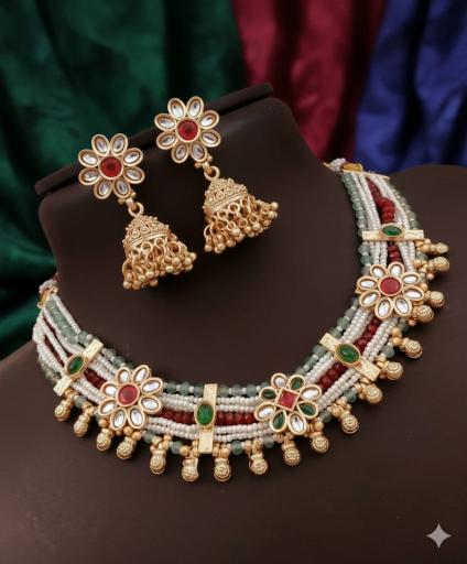 High gold rajvadi set ac 16 Surat gold plated jewellery wholesale